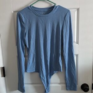 American Eagle Outfitters Light Blue Ribbed Bodysuit